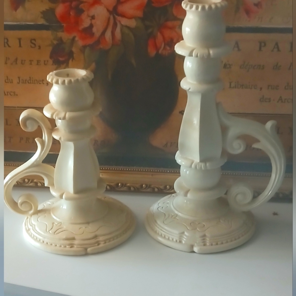 Elegant Cream Candle Holders